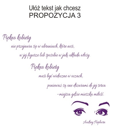 Naklejki ścienne z weluru z tekstem Audrey Hepburn