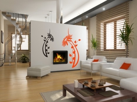 Naklejki na ścianę do salonu kwiaty