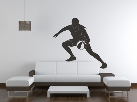 Welurowa naklejka na ścianę koszykarz kolor czarny