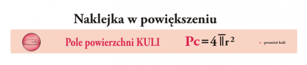 Naklejka do szkoły na schody - pole powierzchni kuli