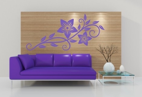 Naklejki welurowe na ścianę do salonu kwiaty i motywy kwiatowe