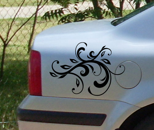 Naklejka ozdobna na samochód flora