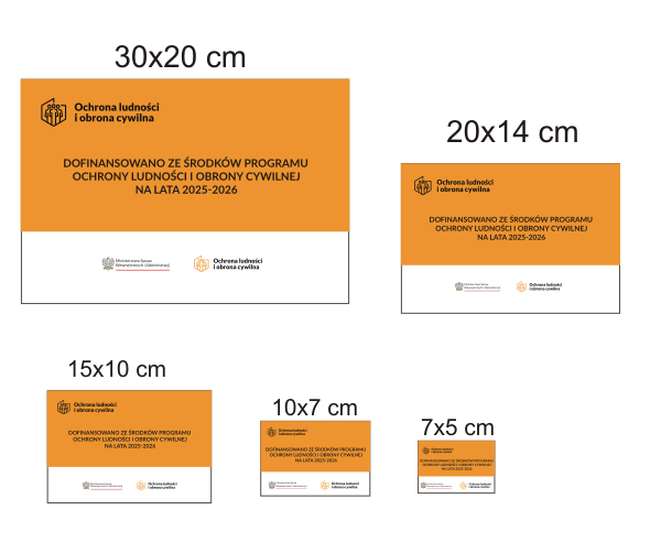 Naklejki dofinansowano z programu ochrona ludności i obrona cywilna