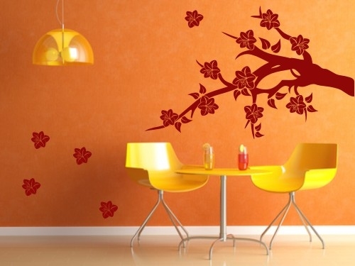 Naklejka gałązka na ścianę w jadalni