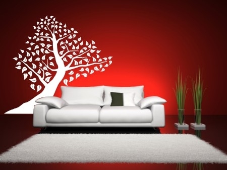 Naklejki z folii welurowej z meszkiem na ścianę lateksową drzewo i liście