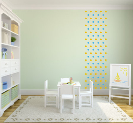 Szablony na ścianę do pokoju dziecięcego grochy