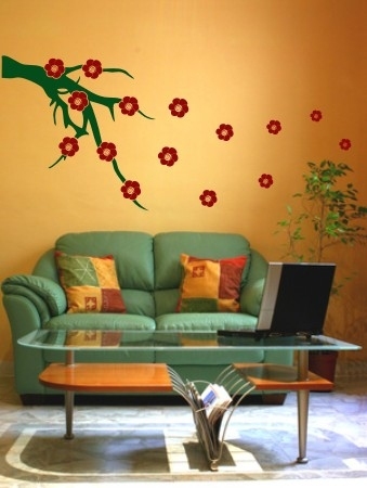 Dekoracje ścienne gałązki z kwiatkami