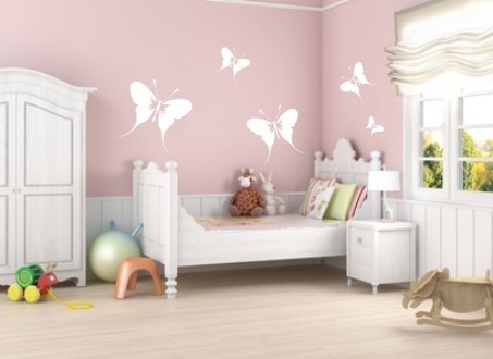 Welurowe naklejki na ścianę z motylami do pokoju dziecięcego