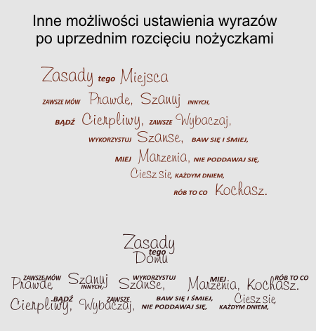 Naklejka na ścianę z tekstem w tym pokoju