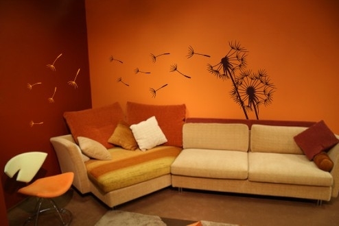 Naklejka welurowa ścienna Dmuchawce W5