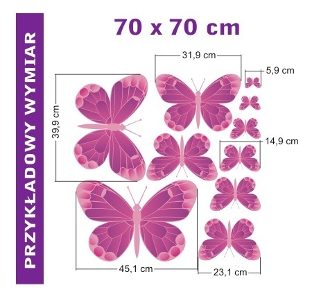 Naklejka motyl różne wymiary ścienna