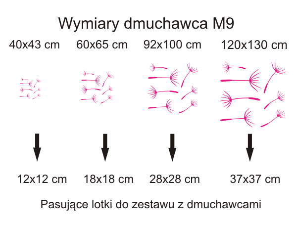 Dmuchawce i pyłki, naklejki różne rozmiary