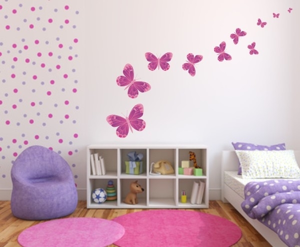 Naklejki na ścianę do pokoju dziewczynki i nastolatki motyle i motylki
