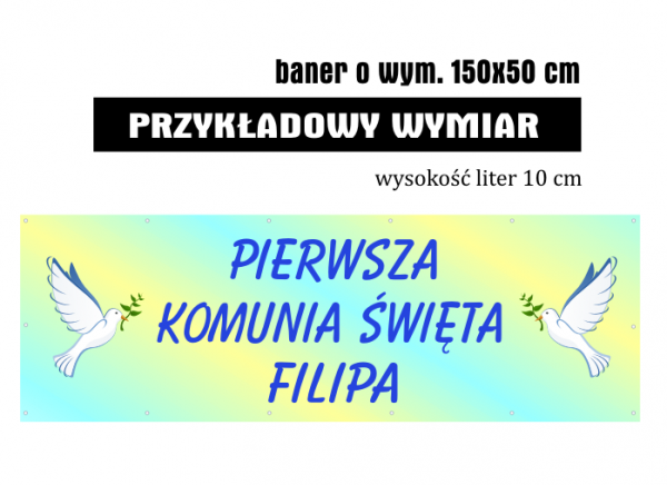 Baner na komunię dla chłopca z imieniem