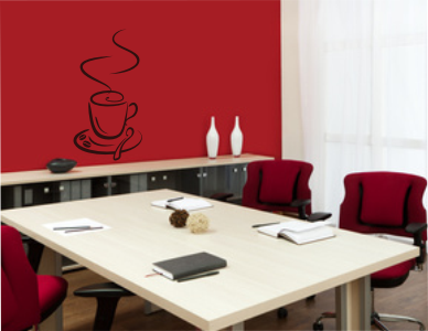 Szablony na ścianę do jadalni z kawą i filiżanką do kawy