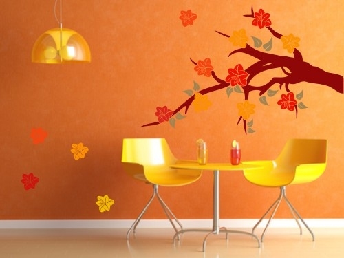 Tanie szablony na ścianę z gałązką