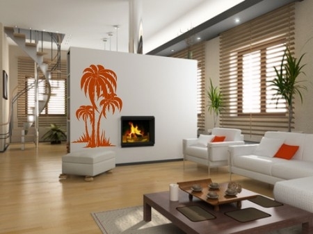 Naklejki ścienne palmy i drzewo palmowe do salonu na ścianę lateksową