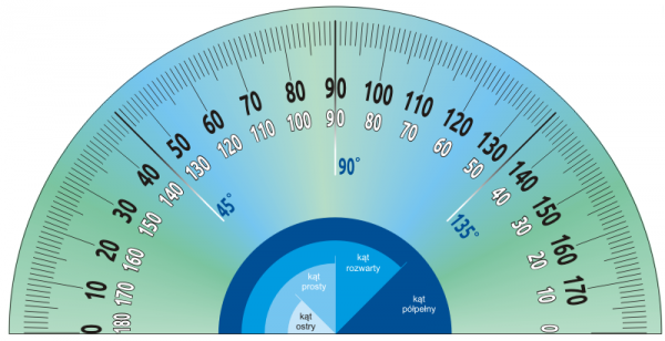 Naklejka do szkoły kątomierz lewy do naklejenia przy drzwiach. 