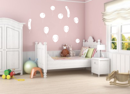 Naklejki na ścianę do pokoju dziecka baloniki na sznureczkach