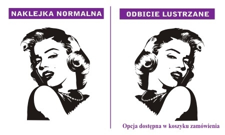 Różne wymiary i kolory naklejek ściennych Marilyn Monroe