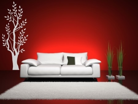 Naklejka wąskie drzewo na ścianie