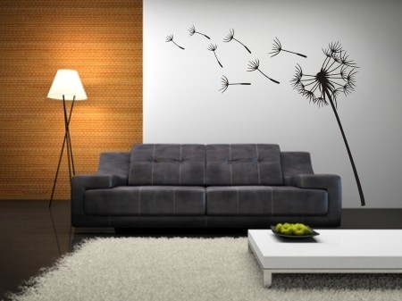 Naklejki do salonu z folii welurowej na farby lateksowe dmuchawce i lotki