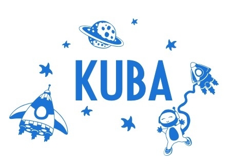 naklejki imiona i kosmos