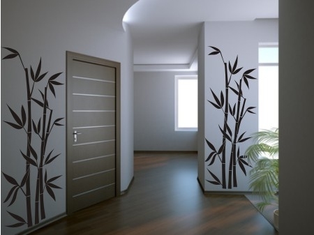 Bambus naklejka naścienna szara