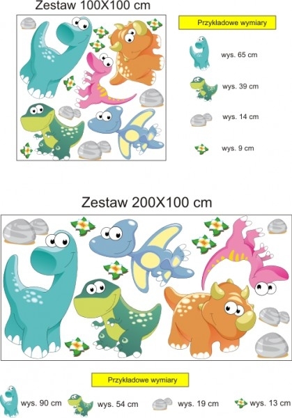 Naklejki na ścianę i meble oraz szafę do pokoju dziecka dinozaury