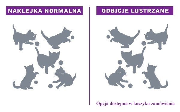 Welurowe naklejki na ścianę małe kotki do pokoju dziecięcego