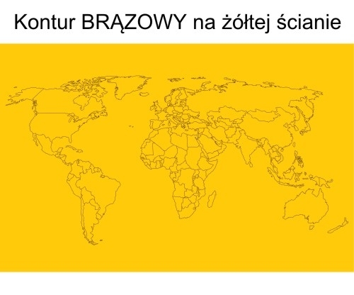 Naklejki na ścianę mapa świata kontur