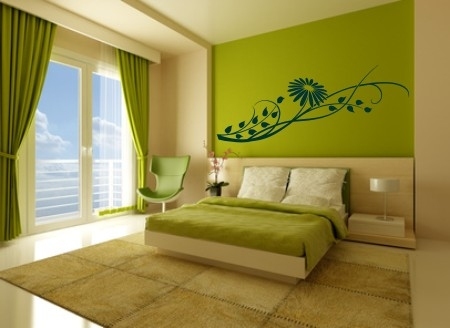 Welurowa duża naklejka kwiat na ścianę do sypialni