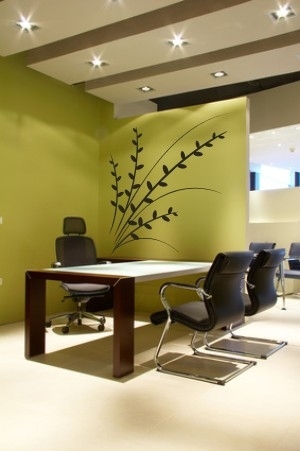 Gałązki bazi na ścianę do pokoju dziennego