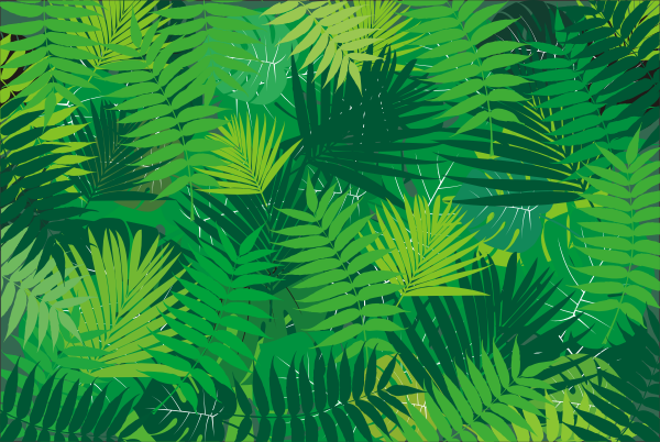 Naklejka prostokątna  na kafelki liście monstery i palmy