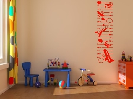 Naklejki miarki wzrostu dla chłopców samoloty