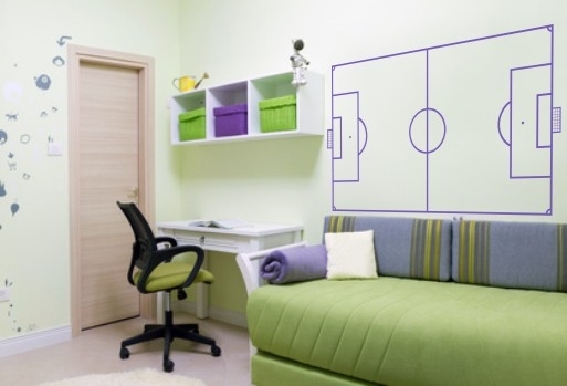 Welurowa naklejka na ścianę boisko do piłki nożnej