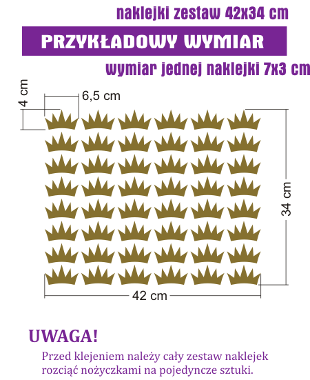 Naklejki ścienne korony do pokoiku dzieci