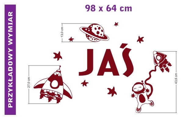 Naklejka welurowa na ścianę z Imieniem W1