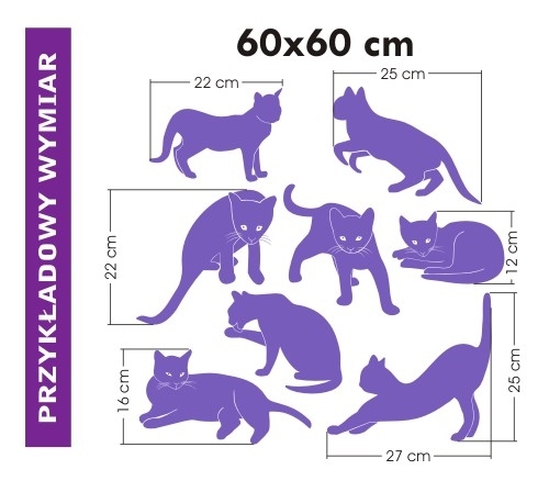 Naklejki na ścianę Zestaw kotów M32
