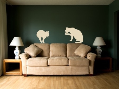 Kot na ścianie naklejka samoprzylepna do salonu