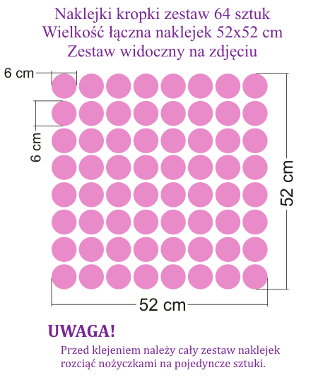 Naklejki dla dziewczynki kółka 1 komplet