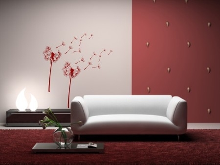 Naklejka dekoracyjna na ścianę do salonu dmuchawiec z pyłkami