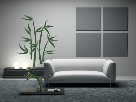 Szablon do malowania bambus jako dekoracja na ścianę w salonie