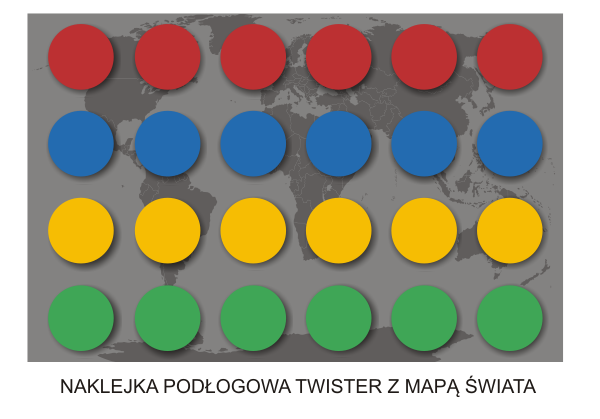 Naklejka na podłogę twister z tłem mapy świata