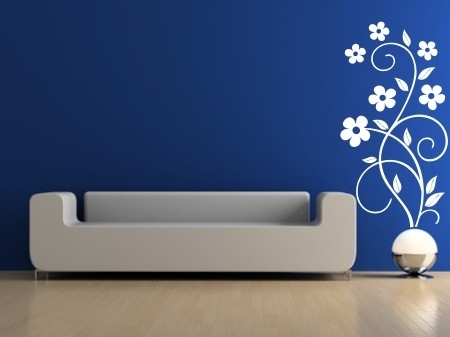 Nalepka jednokolorowa do pokoju kwiaty