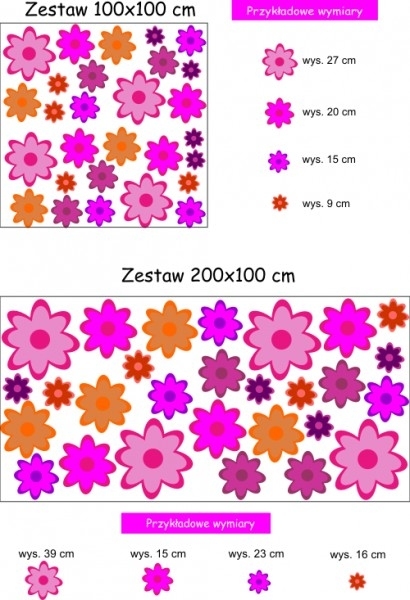 Naklejki na ścianę kolorowe kwiatki