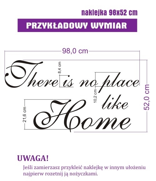 naklejki cytaty na ścianę po angielsku There is no place like Home