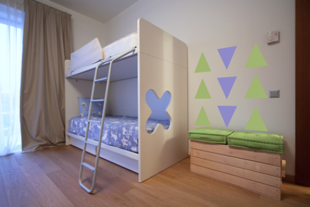 Szablony na ścianę dla dzieci figury trójkąty