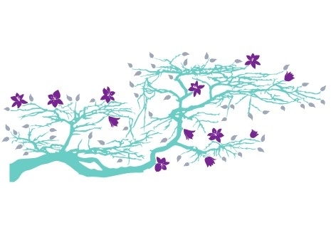 Kolorowa gałązka na ścianę