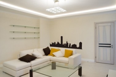 Szablony do malowania na ścianie panorama miasta